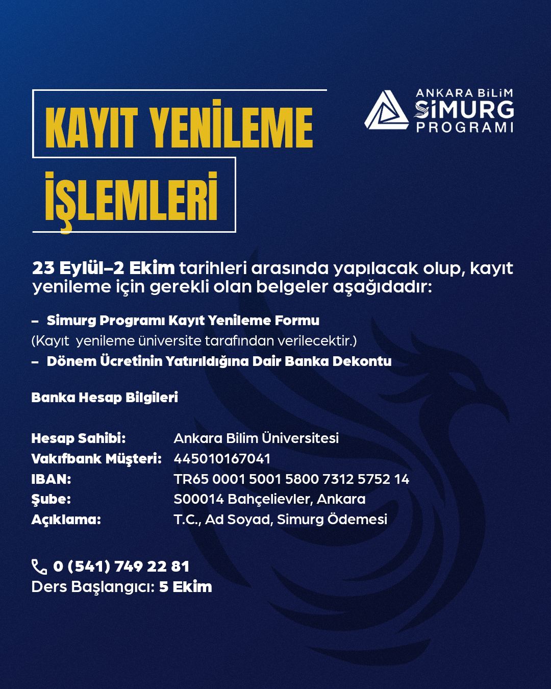 2026-2027 Güz Dönemi Kayıt Yenileme İşlemleri