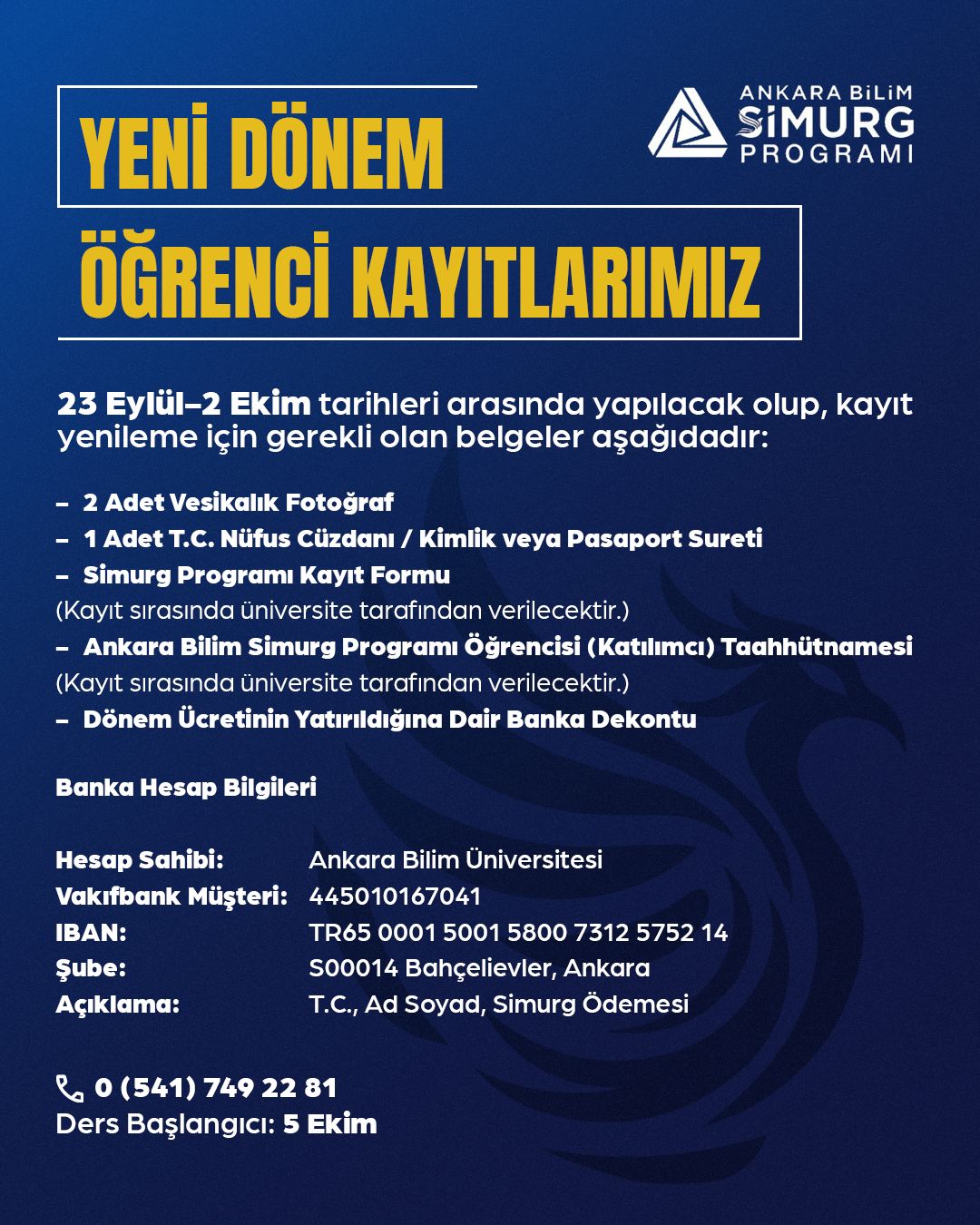 2026-2027 Güz Dönemi Öğrenci Kayıtları