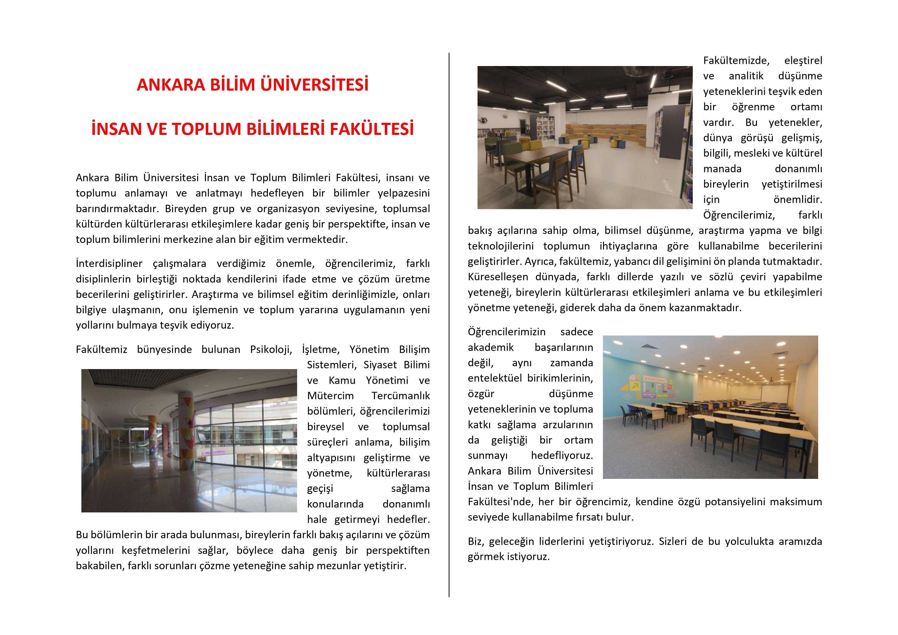 FACULTY OF HUMAN AND SOCIAL SCIENCES INTRODUCTION BROCHURE