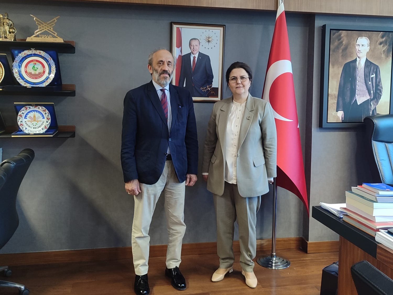 Rector Prof. Dr. Yavuz Demir visited Derya Yanık, Chair of the Turkish Grand National Assembly's Human Rights Investigation Committee.
